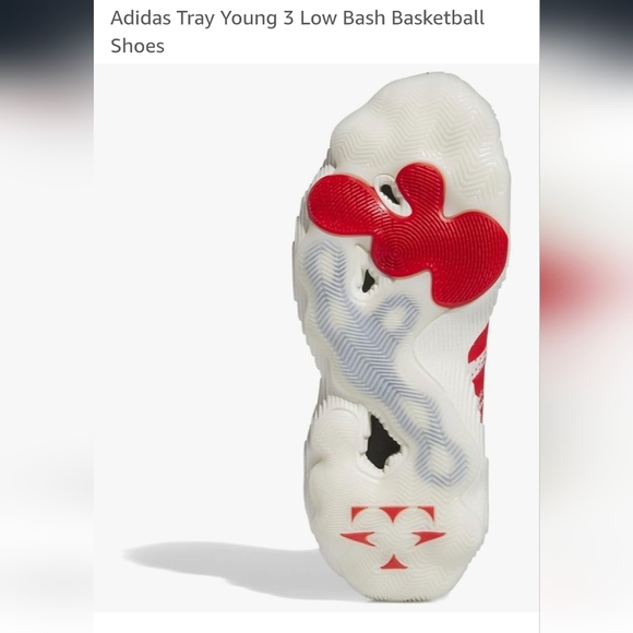 Adidas Tray Young 3 Basketball Shoes Mens Size 10/ W 11.5, Red Black, White NIB - Picture 12 of 12